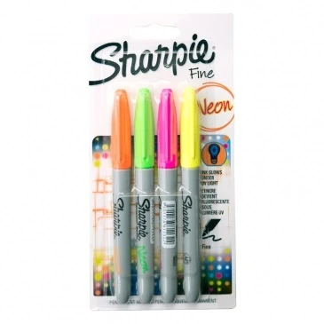 Sharpie Permanent Marker Fine Neon zestaw 4 odblaskowych kolorów, 1985855