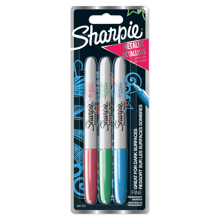 Sharpie Permanent Marker Fine Metaliczne mix 3 - niebieski, czerwony, zielony, 2067103