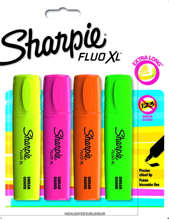 Sharpie Marker Fluo XL 4 kolory zakreślacz, 1825662