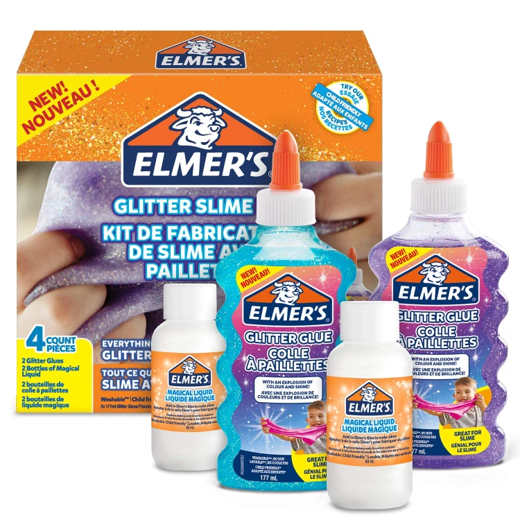 ELMER'S GLITTER SLIME zestaw kreatywny glutki - brokatowy, 2077256