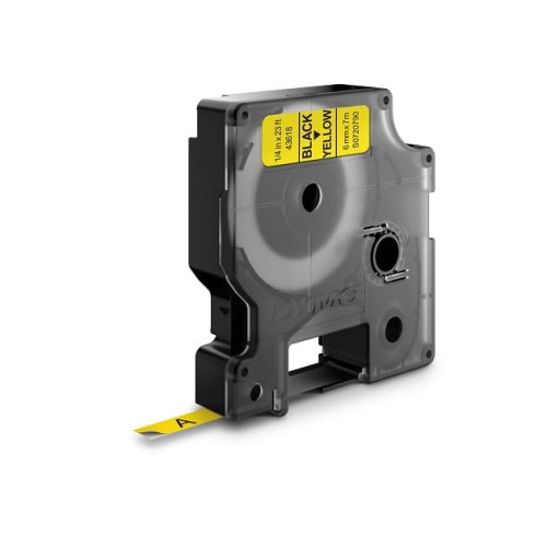 Taśma D1 - 6 mm x 7 m, czarny / żółty, 43618, S0720790