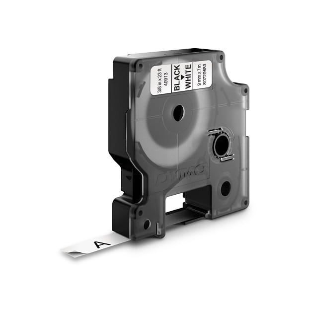 Taśma D1 - 9 mm x 7 m, czarny / biały, 40913, S0720680