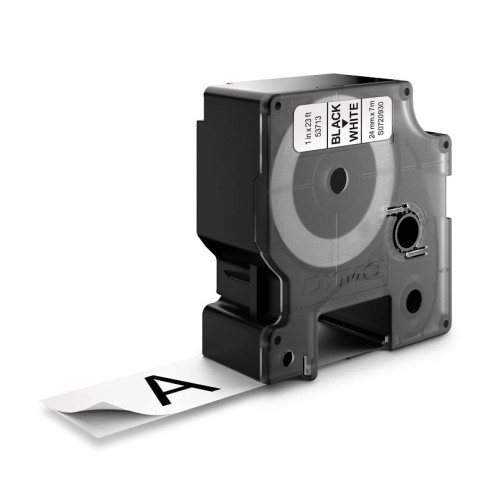 Taśma D1 - 24 mm x 7 m, czarny / biały, 53713, S0720930
