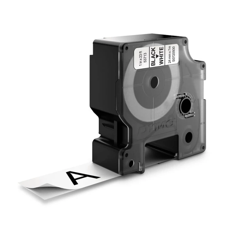 Taśma D1 - 24 mm x 7 m, czarny / biały, 53713, S0720930