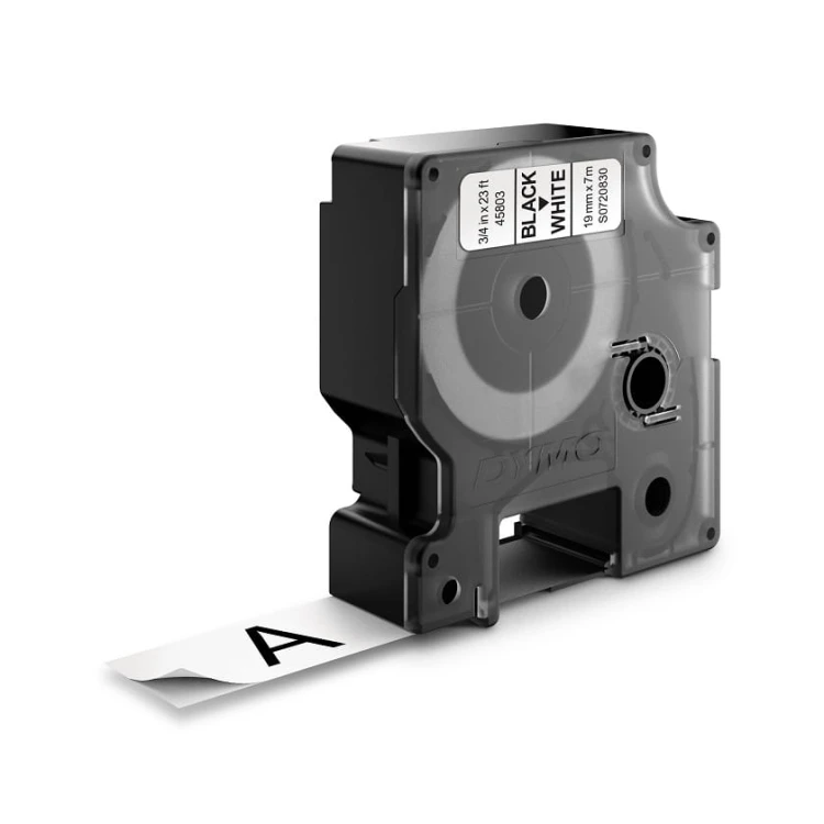 Taśma D1 - 19 mm x 7 m, czarny / biały, 45803, S0720830