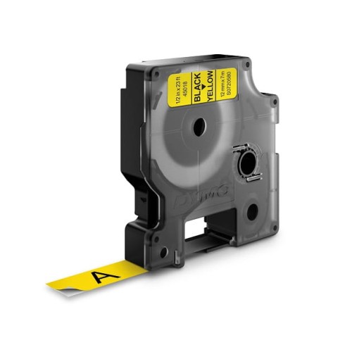 Taśma D1 - 12 mm x 7 m, czarny / żółty, 45018, S0720580