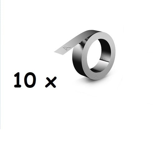 Pakiet 10 szt. taśma stal nierdzewna bez kleju 12 mm x 6.40 m