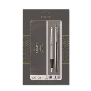 PARKER Zestaw podarunkowy duo JOTTER STAINLESS STEEL CT (długopis + pióro wieczne), 2093258