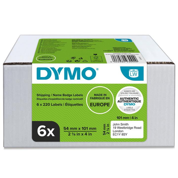 DYMO Etykiety adresowe 101x54 mm białe VALUE PACK 6 szt. po 220 etykiet - 99014 / 2093092