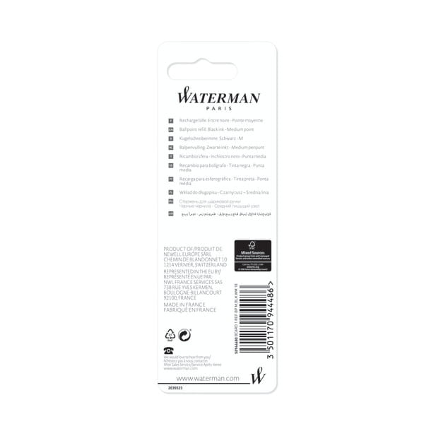 WATERMAN Wkład do długopisów Standard M czarny, S0944480
