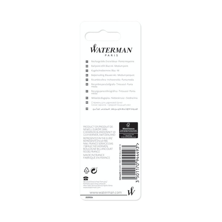 WATERMAN Wkład do długopisów Standard M niebieski, S0944490