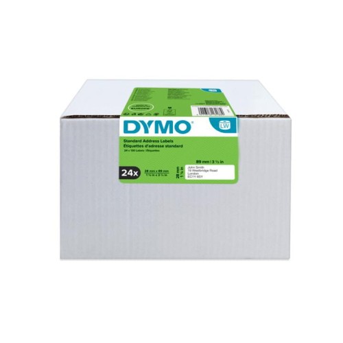 Pakiet Standardowa etykieta adresowa - 89 x 28 mm, biała, 24 rolki po 130 etykiet, 99010, S0722360