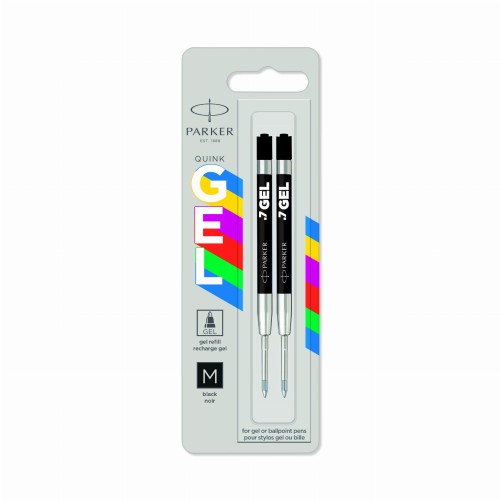 PARKER wkłady żelowe economy Quink GEL do długopisów 2 szt. M czarne, 2136231
