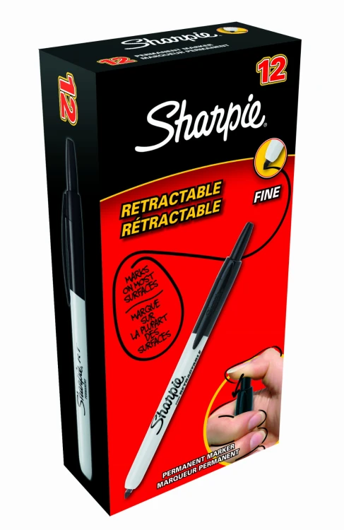 Sharpie Permanent Marker Fine RETRACTABLE czarny, S0810840
