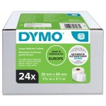 DYMO Duża etykieta adresowa MEGA VALUE PACK 24 szt.  - 89 x 36 mm, biała, 24 rolki po 260 etykiet, 99012, S0722400,  S0722390