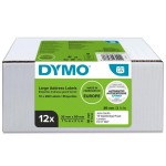 DYMO Duża etykieta adresowa VALUE PACK 12 szt. - 89 x 36 mm, biała, 12 rolek po 260 etykiet, 99012, S0722400,  2093093