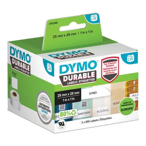 DYMO LabelWriter Durable etykieta wielofunkcyjna, 25mm x 25mm, 1933083, 2112286