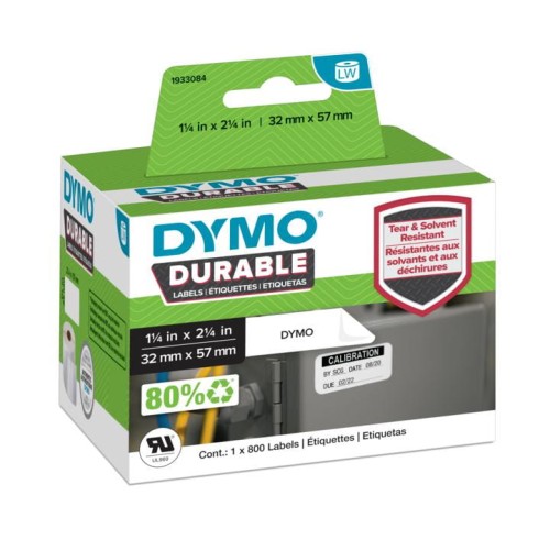 DYMO LabelWriter Durable etykieta wielofunkcyjna, 57mm x 32mm, 800 etykiet, 1933084, 2112289