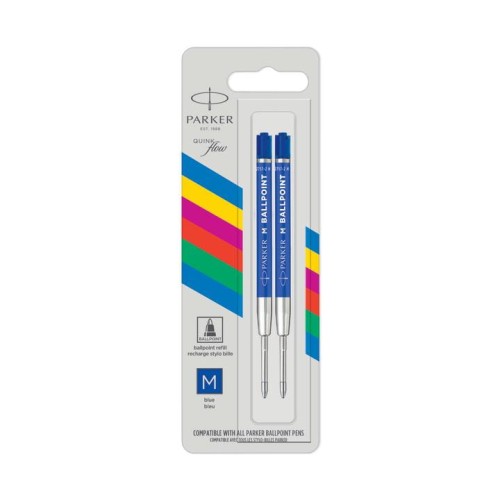 PARKER Wkłady economy QUINKflow do długopisów 2 szt. M niebieskie, 2166544