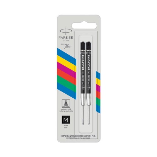 PARKER Wkłady economy QUINKflow do długopisów 2 szt. M czarne, 2166543