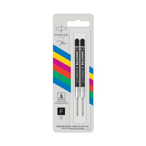 PARKER Wkłady economy QUINKflow do długopisów 2 szt. F czarne, 2166541