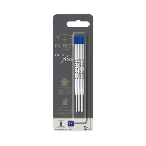PARKER Wkłady do długopisów QUINKflow M niebieski 3 sztuki, 2119152