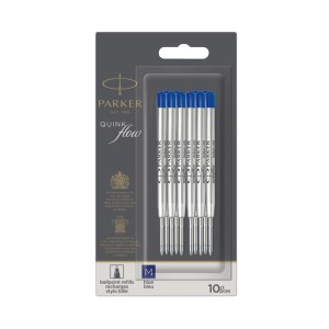 PARKER Wkłady do długopisów QUINKflow M niebieskie 10 sztuk, 2119154 