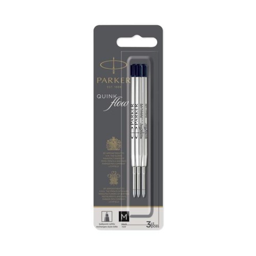 PARKER Wkłady do długopisów QUINKflow M czarne 3 sztuki, 2119151