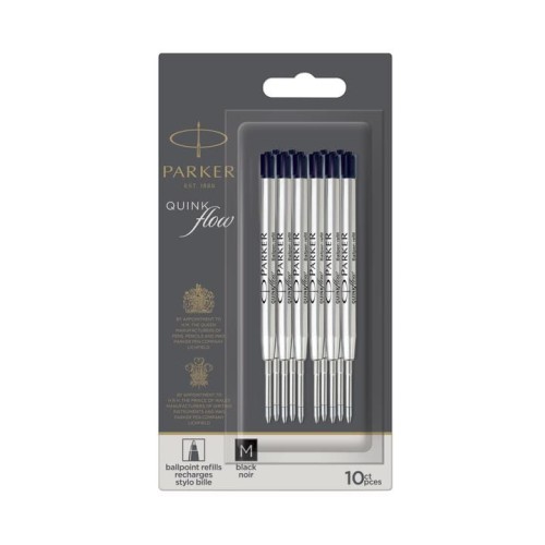PARKER Wkłady do długopisów QUINKflow M czarne 10 sztuk, 2119153