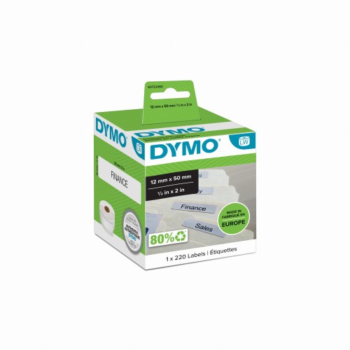 Etykieta na teczkę z zawieszką - 50 x 12 mm, biała, 99017, S0722460