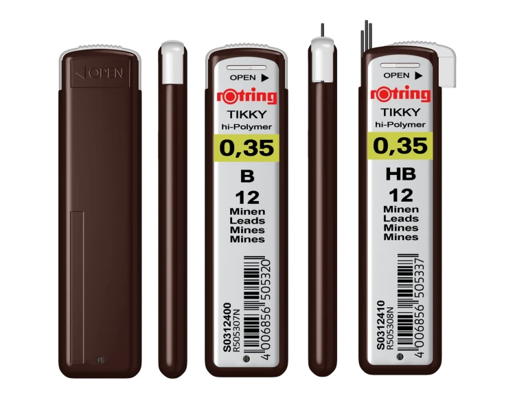 ROTRING Grafity TIKKY wkłady do ołówków 12 szt. 0,35 mm HB, S0312410