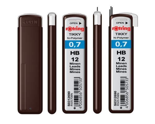 ROTRING Grafity TIKKY wkłady do ołówków 12 szt. 0,7 mm HB, S0312690