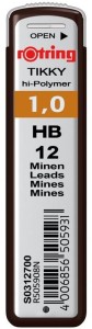 ROTRING Grafity TIKKY wkłady do ołówków 12 szt. 1,0 mm HB S0312700 