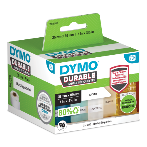 DYMO LabelWriter Durable, etykieta wielofunkcyjna, 25 mm x 89 mm, 700 etykiet, 1933081, 2112285