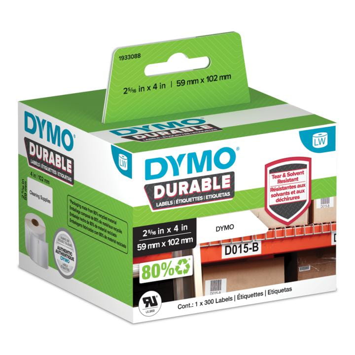 DYMO LabelWriter Durable, etykieta wysyłkowa, 59 mm x 102 mm, 300 etykiet, 1933088, 2112290