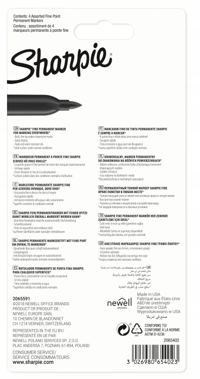 Sharpie 4 Fine Point Pastelowe