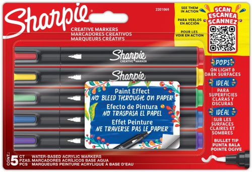 Sharpie Acrylic BULLET CREATIVE markery akrylowe 5 szt. z końcówką stożkową, 2201069