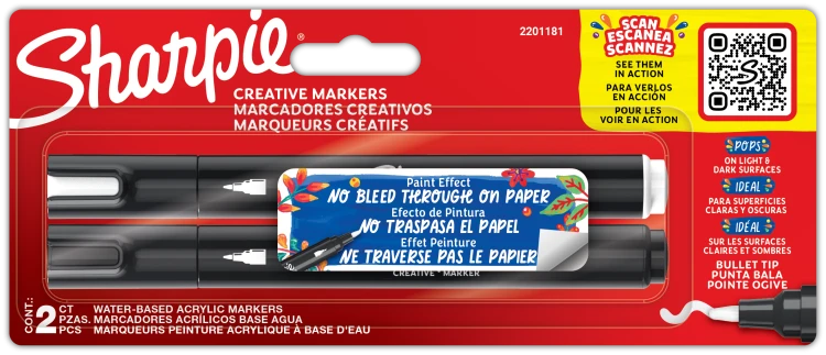 Sharpie Acrylic BULLET CREATIVE markery akrylowe 2 szt. z końcówką stożkową, 2201181