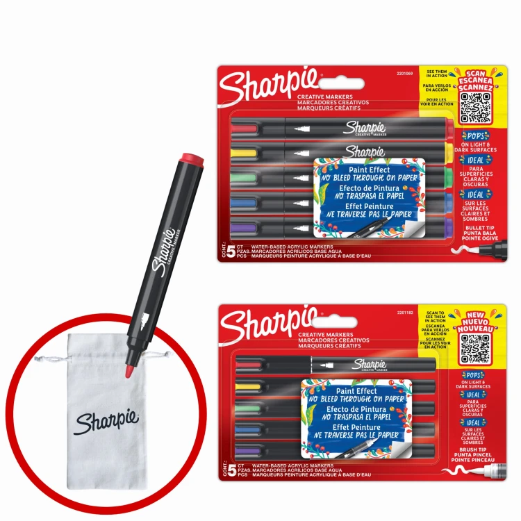 Sharpie Acrylic CREATIVE markery akrylowe 10 szt + gratis WORECZEK
