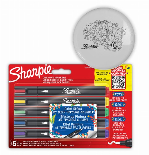 Sharpie Acrylic BULLET CREATIVE markery akrylowe 5 szt. z końcówką stożkową, 2201069