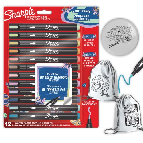 Sharpie Acrylic BULLET CREATIVE markery akrylowe z końcówką stożkową kolory ziemi 2213421