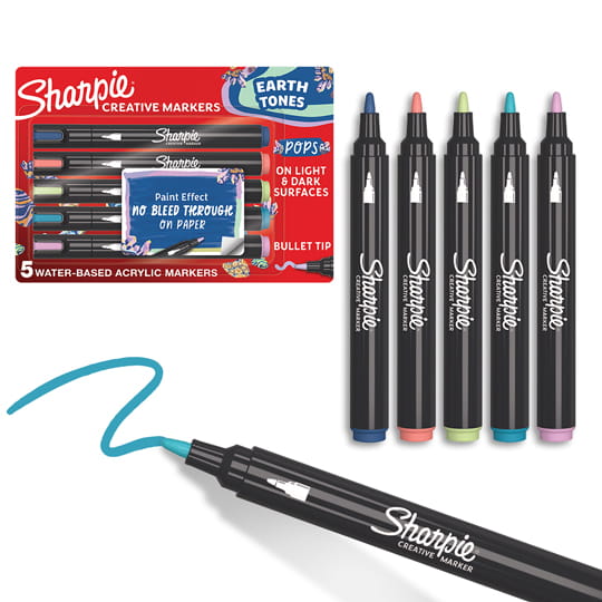 Sharpie Acrylic BULLET CREATIVE markery akrylowe 5 szt. z końcówką stożkową kolory ziemi 2213380