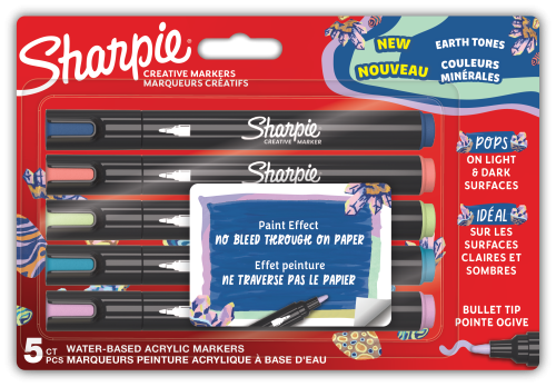 Sharpie Acrylic BULLET CREATIVE markery akrylowe 5 szt. z końcówką stożkową kolory ziemi 2213380