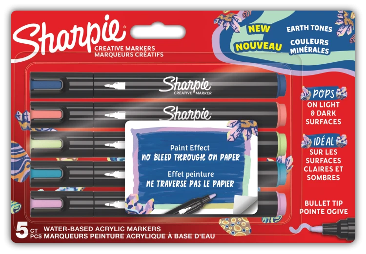 Sharpie Acrylic BULLET CREATIVE markery akrylowe 5 szt. z końcówką stożkową kolory ziemi 2213380