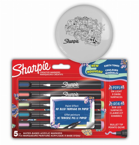 Sharpie Acrylic BULLET CREATIVE markery akrylowe 5 szt. z końcówką stożkową kolory ziemi 2213380