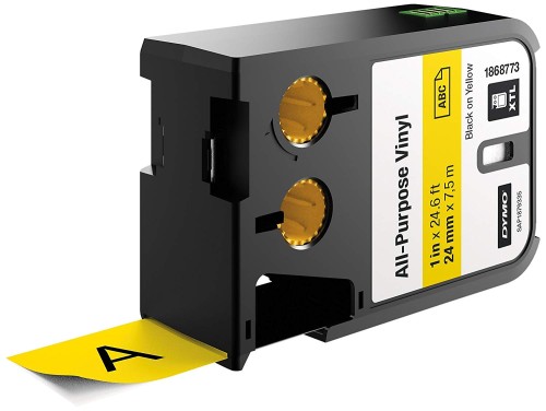 DYMO XTL taśma winylowa trwała, 24 mm x 7 m, czarny na żółtym, 1868773