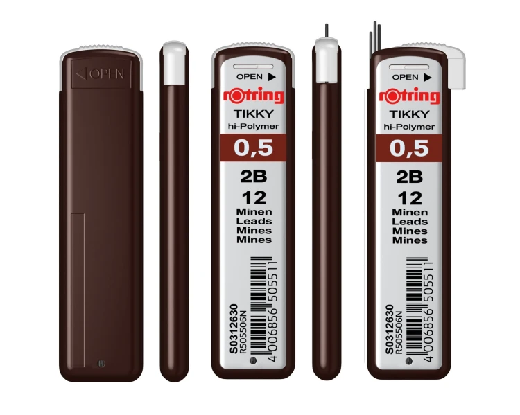 ROTRING Grafity TIKKY wkłady do ołówków 12. szt 0,5 mm 2B S0312630