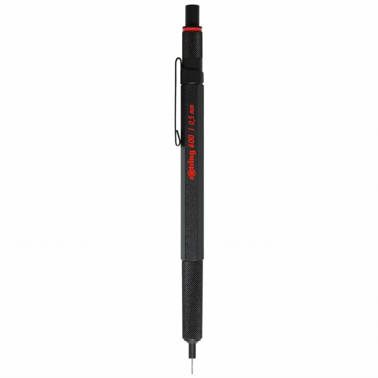 ROTRING 600 ołówek CZARNY 0,5 mm w zestawie z notesem i etui