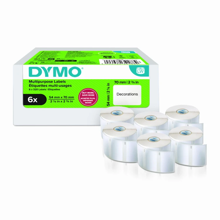 DYMO Etykieta na dyskietkę MULTI VALUE PACK 6 szt. - 70 x 54 mm