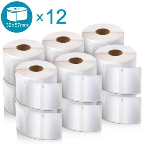 Pakiet Etykiety różnego przeznaczenia - 57 x 32 mm, biała, 12 rolek po 1000 etykiet, 11354, S0722540, 2093095